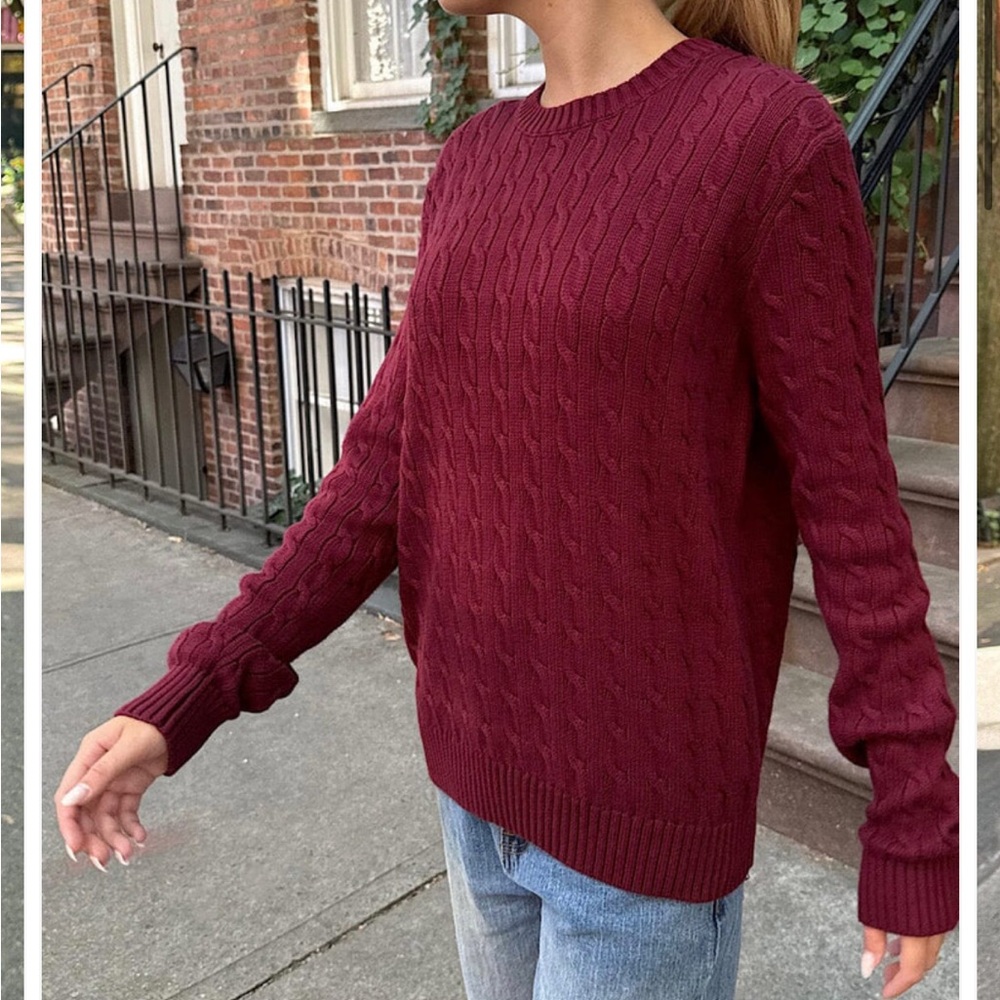 Brandy Melville Martha  Cotton Blend Cable Knit Sweater - Picture 4 of 9